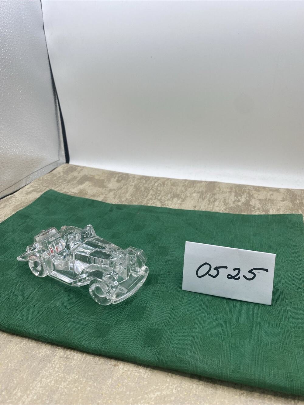 Solitaire (Italy) 24% Lead Crystal 1950s MG Roadster Decor 4 1/2" long